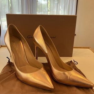 Sergio Rossi rose gold stiletto pumps